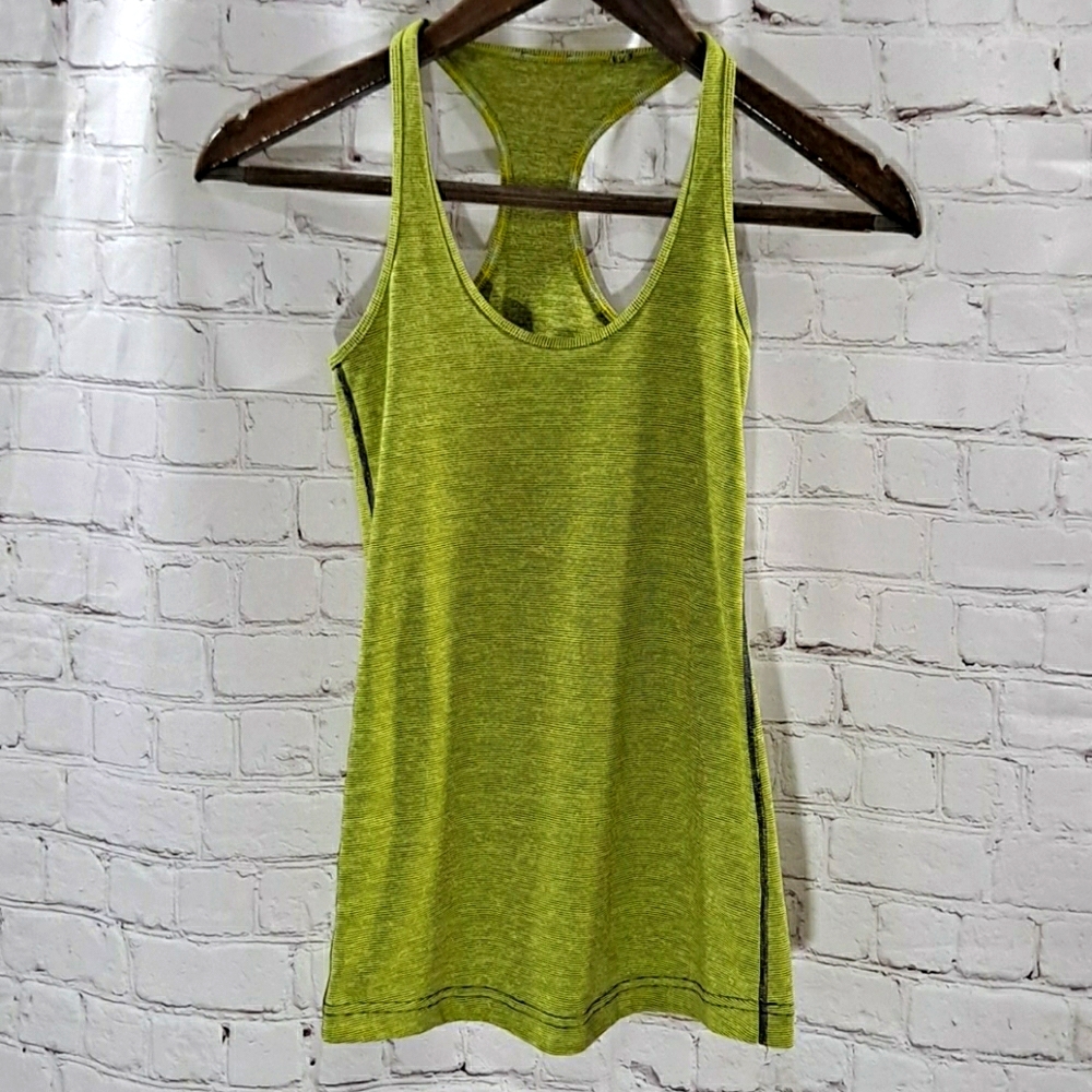 Lululemon Tonka Stripe Green Racerback Tank Top
